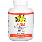Buy MSM (Methyl-Sulfonyl-Methane) 1000 mg 180 Caps Natural Factors Online, UK Delivery, Inflammation Remedies inflammatory response Treatment MSM Methylsulfonylmethane