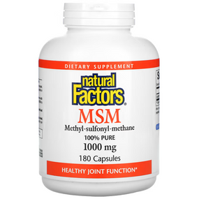 Buy MSM (Methyl-Sulfonyl-Methane) 1000 mg 180 Caps Natural Factors Online, UK Delivery, Inflammation Remedies inflammatory response Treatment MSM Methylsulfonylmethane