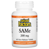 Buy SAMe ISO Active 200 mg 60 Enteric Coated Tabs Natural Factors Online, UK Delivery, Substance Abuse Detox Supplements Addiction Treatment S-Adenosyl Methionine SAME