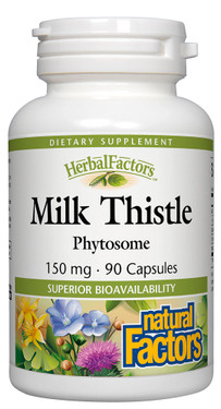 Buy Herbal Factors Milk Thistle 150 mg 90 Caps Natural Factors Online, UK Delivery, Milk Thistle Silymarin Liver Cleanse Detox Cleansing