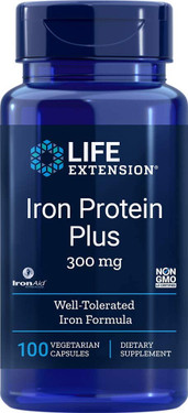 UK Buy Life Extension, Iron Protein Plus 300 mg, 100 Caps