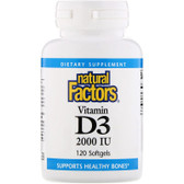 Buy Vitamin D3 2 000 IU 120 sGels Natural Factors Online, UK Delivery, Vitamin D3
