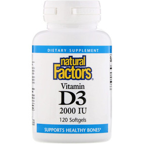 Buy Vitamin D3 2 000 IU 120 sGels Natural Factors Online, UK Delivery, Vitamin D3