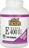 Buy Mixed E 400 IU 240 sGels Natural Factors Online, UK Delivery, Vitamin E