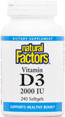 Vitamin D3 2000IU, 240 Softgels, Natural Factors