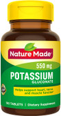Buy Potassium Gluconate 550 mg 100 Tabs Nature Made Online, UK Delivery, Mineral Supplements