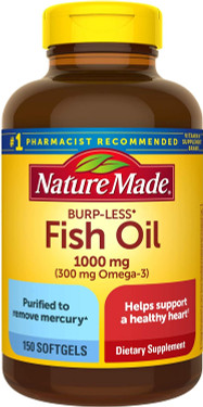 Buy Fish Oil Omega-3 1000 mg 150 Liquid sGels Nature Made Online, UK Delivery, EFA Omega EPA DHA