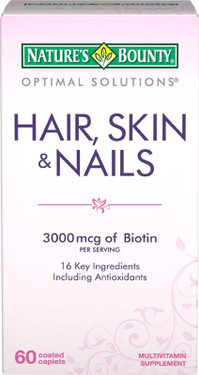 Buy Hair Skin & Nails 60Coated Caplets Nature's Bounty Online, UK Delivery, Vitamins For Women Hair Nails Skin Women's Supplements
