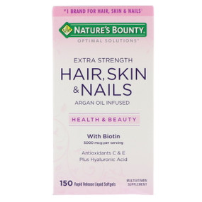 Buy Optimal Solutions Hair Skin & Nails Extra Strength 150 Rapid Release Liquid sGels Nature's Bounty Online, UK Delivery