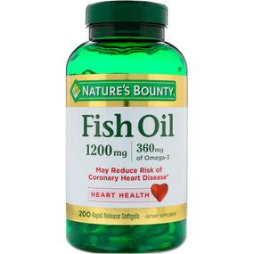 Buy Fish Oil 1200 mg 200 sGels Nature's Bounty Online, UK Delivery, EFA Omega EPA DHA