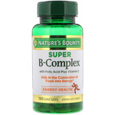 Buy Super B-Complex with Folic Acid Plus Vitamin C 150 Tabs Nature's Bounty Online, UK Delivery, Vitamin B Complex