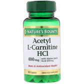 Buy Acetyl L-Carnitine HCI 400 mg 30 Caps Nature's Bounty Online, UK Delivery, Amino Acid
