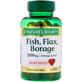 Buy Fish Flax Borage Omega 3-6-9 1200 mg 72 sGels Nature's Bounty Online, UK Delivery, EFA Omega EPA DHA