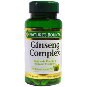 Buy Ginseng Complex Plus Royal Jelly 75 Caps Nature's Bounty Online, UK Delivery, Energy Boosters Formulas Supplements Fatigue 