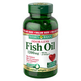 Buy Odor-Less Fish Oil 1200 mg 200 Coated sGels Nature's Bounty Online, UK Delivery, EFA Omega EPA DHA