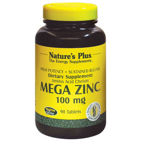 Buy Mega Zinc 100 mg 90 Tabs Nature's Plus Online, UK Delivery, Mineral Supplements