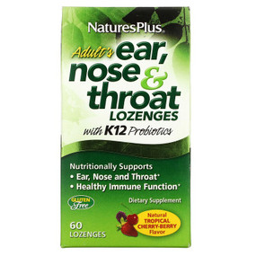 Buy Adult's Ear Nose & Throat Lozenges Tropical Cherry Berry 60 Lozenges Nature's Plus Online, UK Delivery, Throat Care Spray