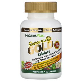 Buy Source of Life Gold The Ultimate Multi-Vitamin Supplement 90 Tabs Nature's Plus Online, UK Delivery, Multivitamins
