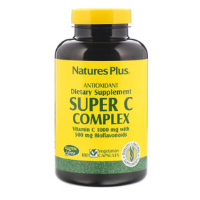 Buy Super C Complex 180 Veggie Caps Nature's Plus Online, UK Delivery, Vitamin C Bioflavonoids Rosehips