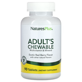 Buy Adult's Multi-Vitamin Chewable Exotic Red Super Fruits Red Berry 90 Tabs Nature's Plus Online, UK Delivery, Multivitamins