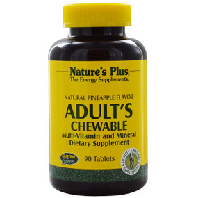 Buy Adult's Chewable Multi-Vitamin and Mineral Natural Pineapple Flavor 90 Tabs Nature's Plus Online, UK Delivery, Gluten Free