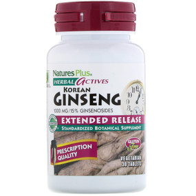 Buy Herbal Actives Korean Ginseng Extended Release 1000 mg 30 Tabs Nature's Plus Online, UK Delivery