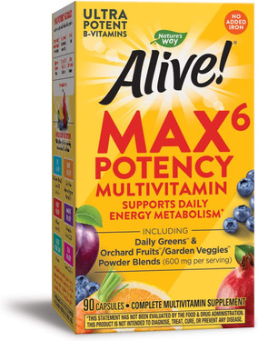 Buy Alive! Multi-Vitamin No Added Iron 90 Vcaps Nature's Way Online, UK Delivery, Multivitamins