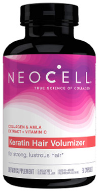 Buy Keratin Hair Volumizer 60 Caps Neocell Online, UK Delivery, Vitamins For Women Hair Nails Skin Women's Supplements Bones Osteo Collagen Type I III Treatment