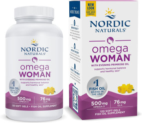 Buy Omega Woman Evening Primrose Oil Blend Lemon 500 mg 120 sGels Nordic Naturals Online, UK Delivery, EFA Omega EPA DHA