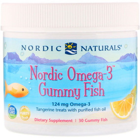 Buy Nordic Omega-3 Gummy Fish Tangerine Treats 30 Fish-Shaped Gummies Nordic Naturals Online, UK Delivery, EFA EPA DHA Omega 369