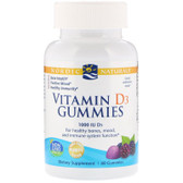 Buy Vitamin D3 Gummies Wild Berry 1000 IU 60 Count Nordic Naturals Online, UK Delivery, Vitamin D3 Gluten Free