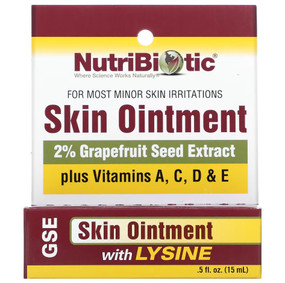 Buy Skin Ointment 2% Grapefruit Seed Extract with Lysine .5 oz (15 ml) NutriBiotic Online, UK Delivery,