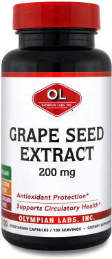 Buy Grape Seed Extract 200 mg 100 Veggie Caps Olympian Labs Online, UK Delivery, Antioxidant