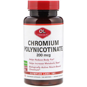 Buy Chromium Polynicotinate 200 mcg 100 Veggie Caps Olympian Labs Online, UK Delivery