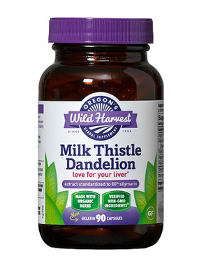 Buy Milk Thistle Dandelion 90 Non-GMO Veggie Caps Oregon's Wild Harvest Online, UK Delivery, Liver Support 