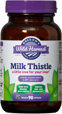 Buy Milk Thistle 90Non-GMO Veggie Caps Oregon's Wild Harvest Online, UK Delivery, Cleanse Detox Cleansing Detoxify Formulas