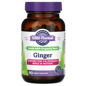 Buy Ginger 90 Veggie Caps Oregon's Wild Harvest Online, UK Delivery, Nausea Treatment Relief