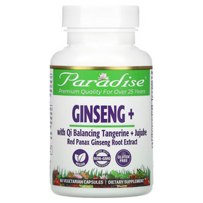 Buy Panax Red Ginseng 60 Veggie Caps Paradise Herbs Online, UK Delivery, Energy Boosters Formulas Supplements Fatigue Remedies Treatment