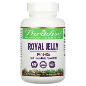 Buy Golden Emperor Royal Jelly 60 Veggie Caps Paradise Herbs Online, UK Delivery, Energy Boosters Formulas Supplements Fatigue Remedies Treatment