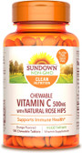 Buy Chewable Vitamin C Natural Orange Flavor 500 mg 100 Tabs Rexall Sundown Naturals Online, UK Delivery, Chewable Vitamin C