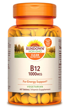 Buy High Potency B-12 1000 mcg 60 Tabs Rexall Sundown Naturals Online, UK Delivery, Vitamin B12 Cyanocobalamin