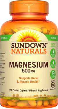 Buy Magnesium 500mg 180 Caplets Rexall Sundown Naturals Online, UK Delivery, Mineral Supplements