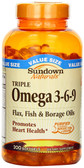 Buy Triple Omega 3-6-9 200 sGels Rexall Sundown Naturals Online, UK Delivery, EFA Omega EPA DHA