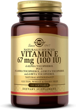 Buy Vitamin E 100 IU 100 sGels Solgar Online, UK Delivery, Gluten Free Vitamin E