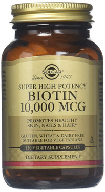 Buy Biotin Super High Potency 10000 mcg 120 Veggie Caps Solgar Online, UK Delivery, Vegan Vegetarian Gluten Free