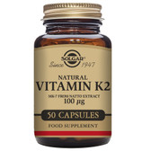 Buy Natural Vitamin K2 100 mcg 50Veggie Caps Solgar Online, UK Delivery, Vitamin K