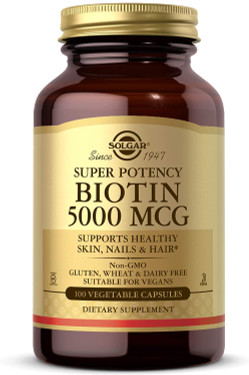 Buy Biotin 5000 mcg 100 Caps Solgar Online, UK Delivery, Vitamin B Biotin