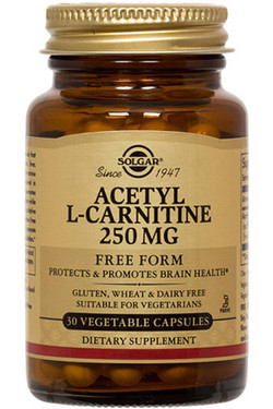 Buy Acetyl-L-Carnitine 250 mg 30 Veggie Caps Solgar Online, UK Delivery, Amino Acid