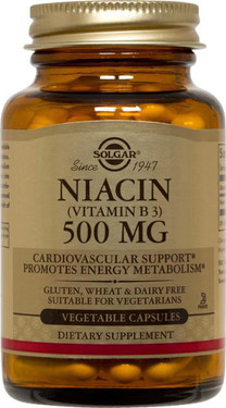 Buy Niacin (Vitamin B3) 500 mg 250 Veggie Caps Solgar Online, UK Delivery, Vitamin B3