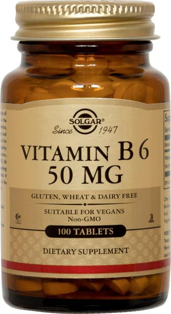 Buy Vitamin B6 50 mg 100 Tabs Solgar Online, Natural ...